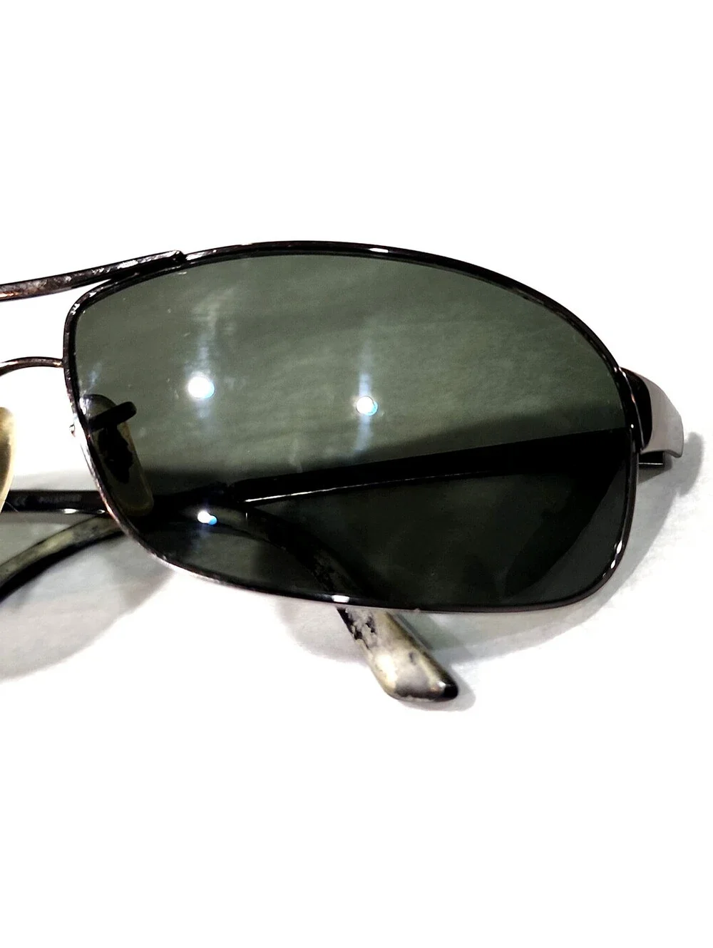 Ray Ban RB3343 004/58 Gunmetal Green Polarized Sunglasses 63-12 Italy